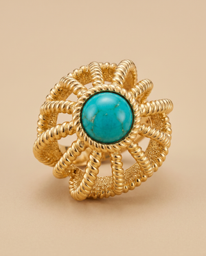 Tay Amazonite Set Princess Ring