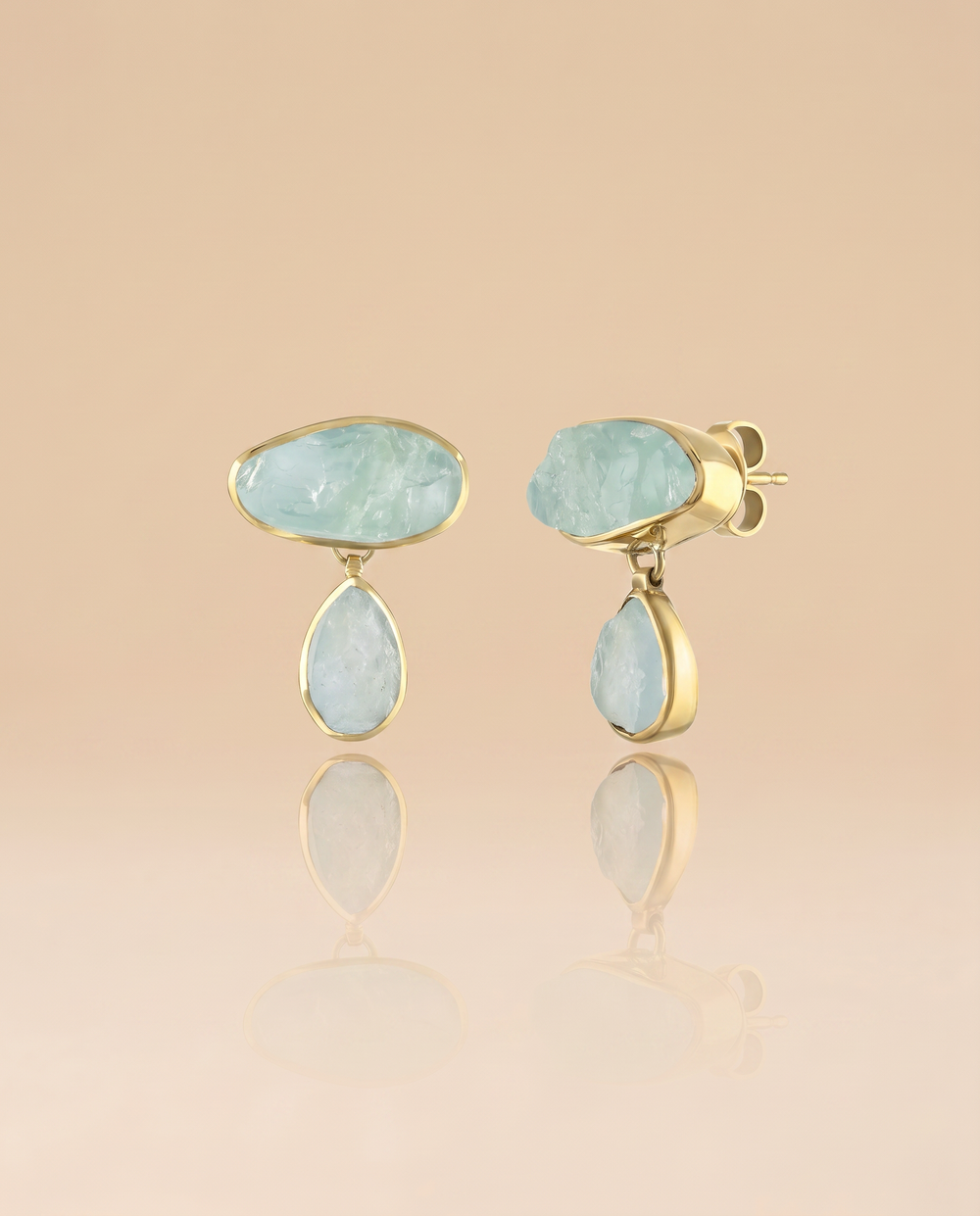 Lassanai Aquamarine Goddess Earrings Gold