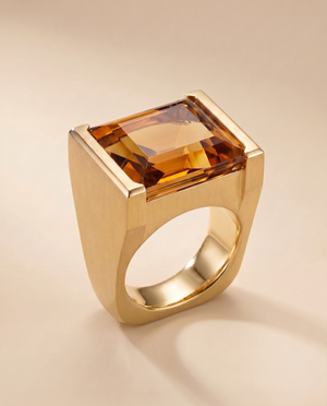 Tay Whiskey Quartz Set Square Castillo Ring