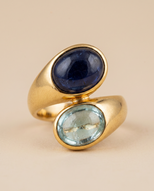 Tay Kyanite and Aquamarine Set Athena Ring