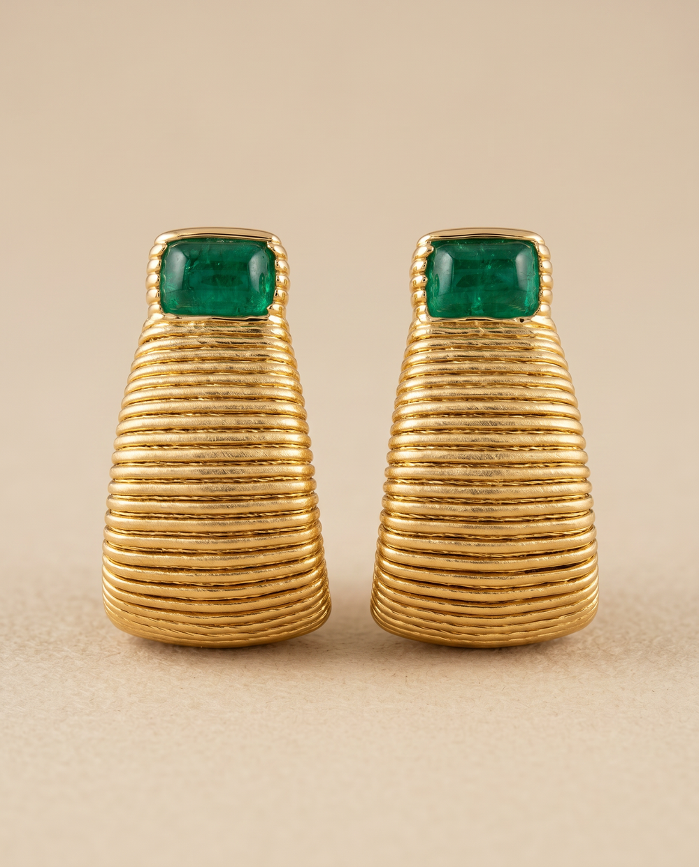 Tay Green Onyx Set Flared wirewrap earrings by Tay from Marina St Barth
