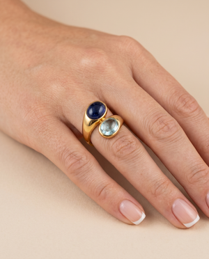 Tay Kyanite and Aquamarine Set Athena Ring