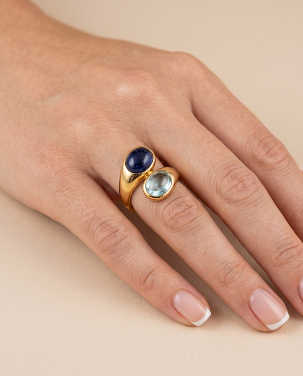 Tay Kyanite and Aquamarine Set Athena Ring
