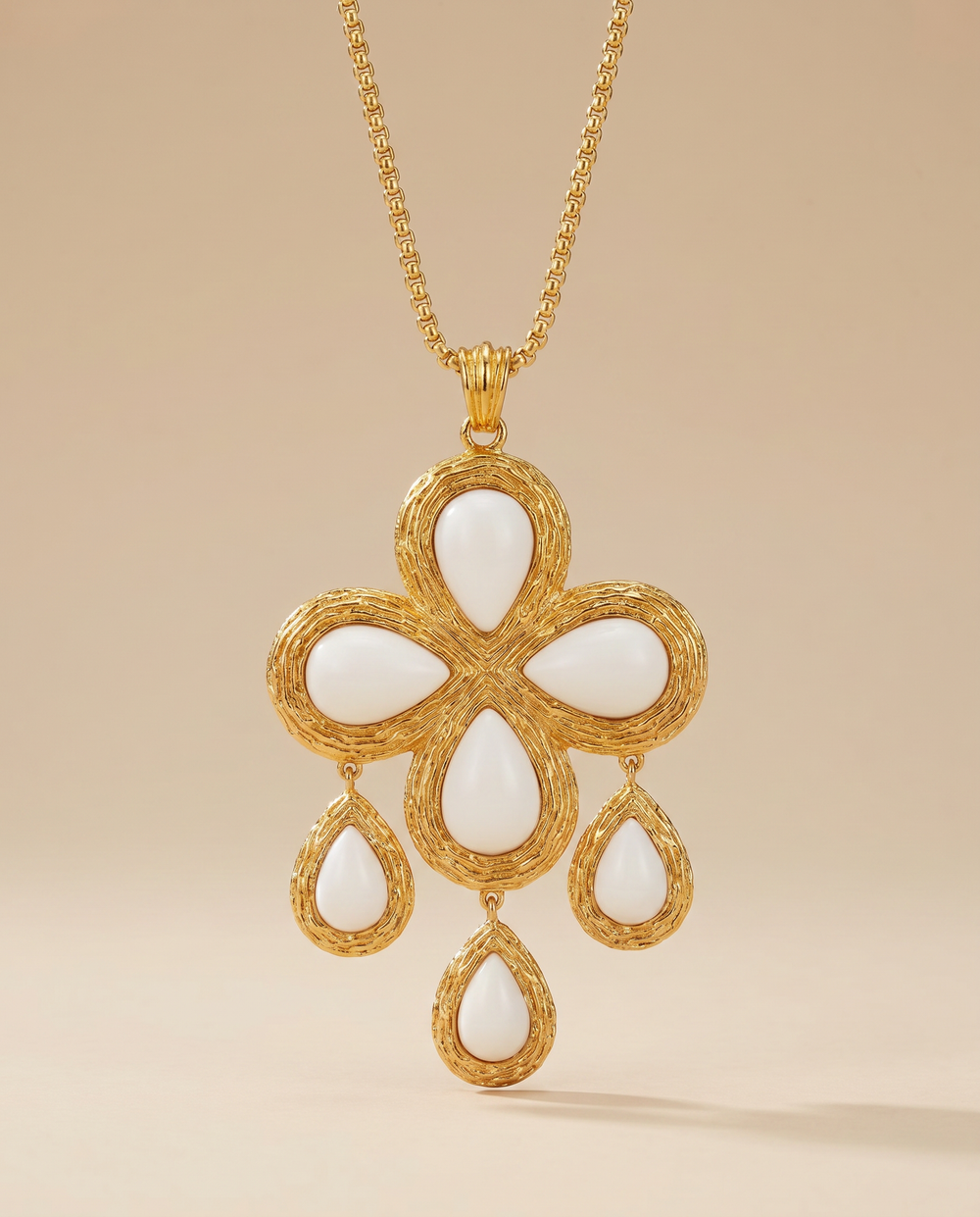 Tay White Onyx Set Talia Pendant with Drops by Tay from Marina St Barth