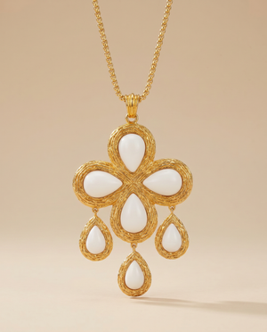 Tay White Onyx Set Talia Pendant with Drops
