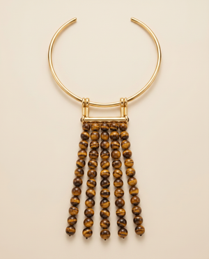 Tay Tiger's Eye Beaded Bib Pendant