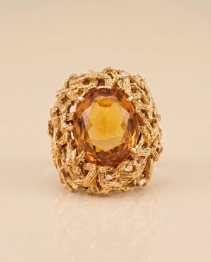 Tay Citrine Set Abstract Stick Ring