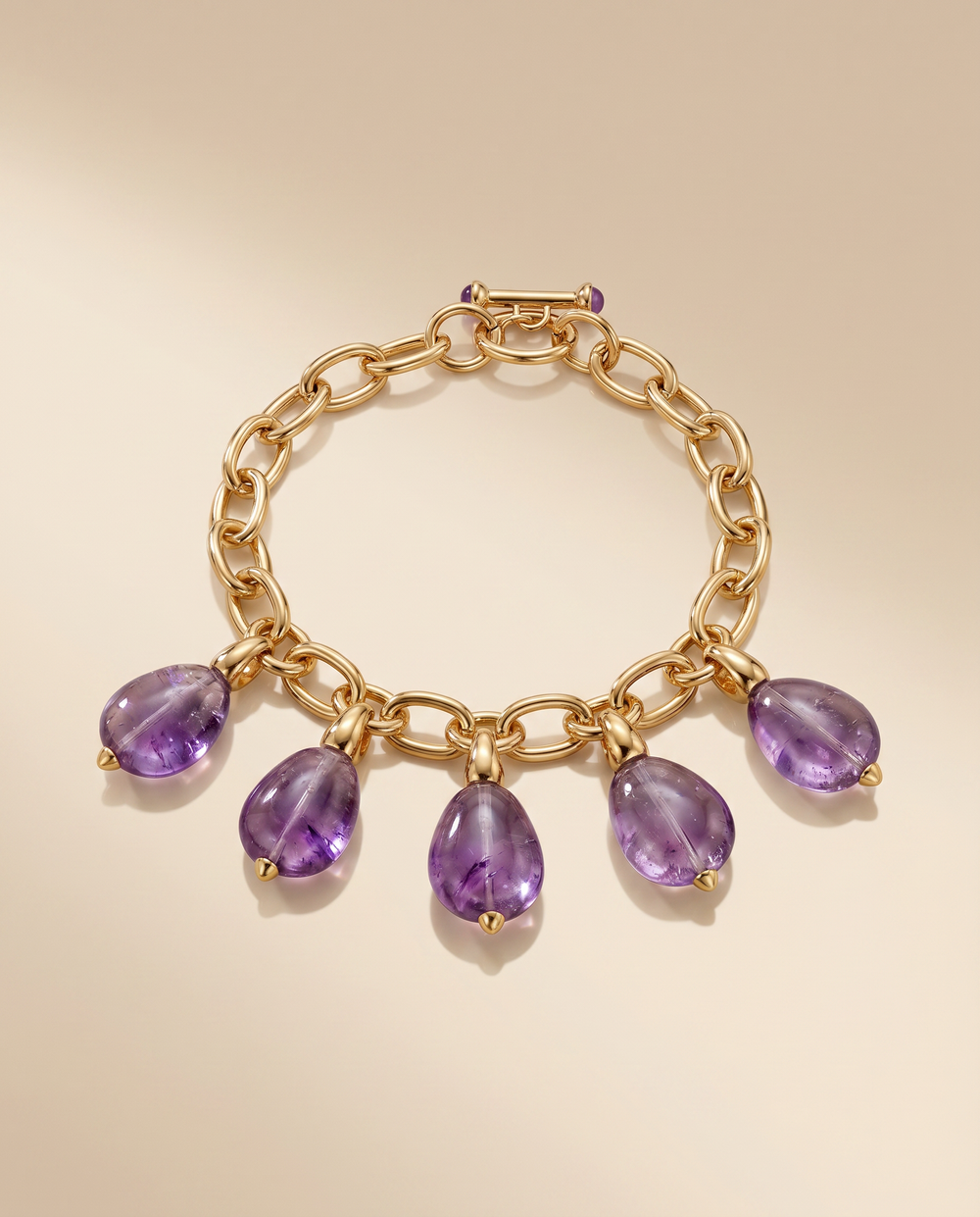 Tay Tumbled Amethys 5 stone Drop Necklace by Tay from Marina St Barth