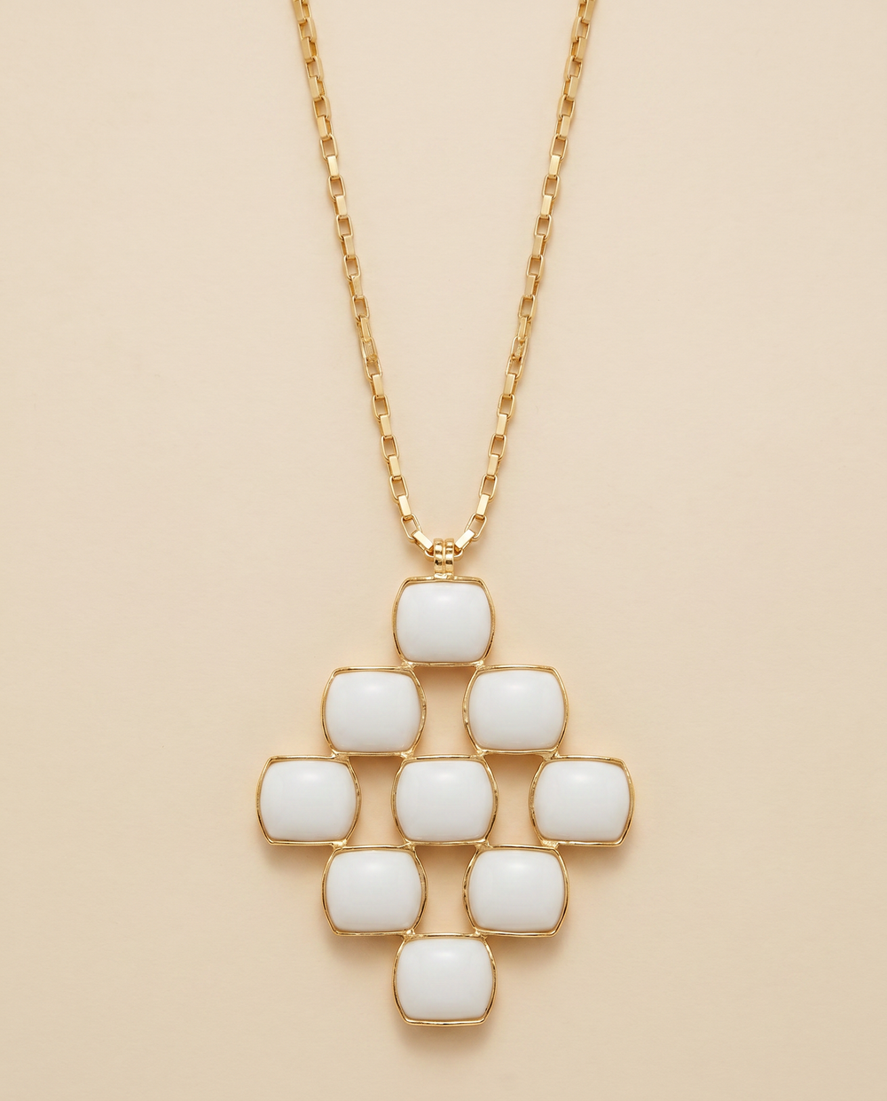 Tay White Onyx Set Brick Pendant by Tay from Marina St Barth