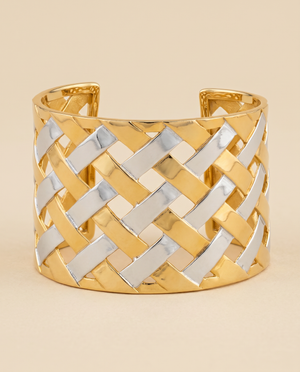 Tay Two-Tone Woven Ribbon Cuff