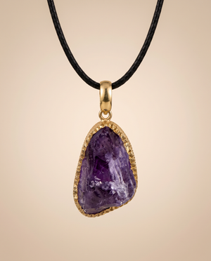Lassanai Amethyst Pendant with Leather Strap by Lassanai from Marina St Barth