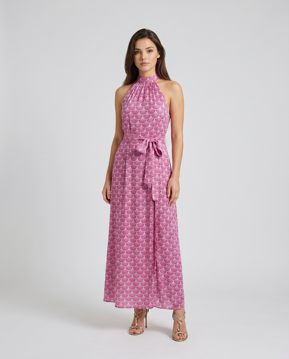 Chantal Dress Silk Peacock Pink by Marlea from Marina St Barth