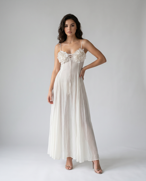 Dress Petals Ecru Cotton ref 301 by Capuccino from Marina St Barth