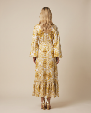 Anna Dress Yellow Mosaic by Baccio Couture from Marina St Barth