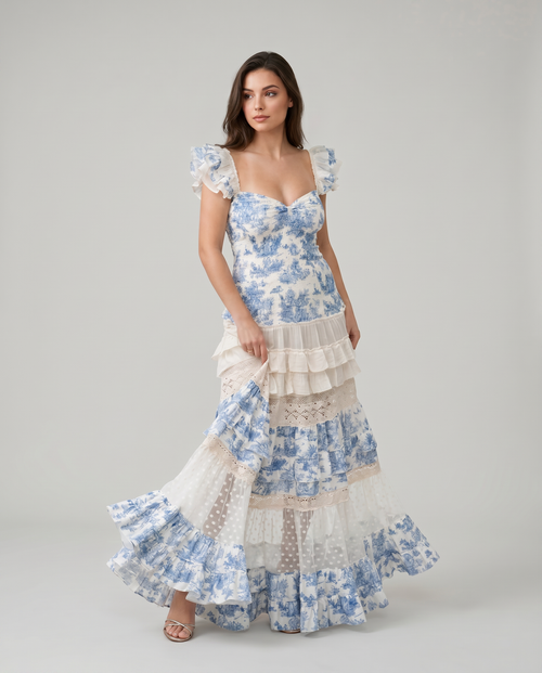 Dress Toile de Jouy ref 189D by Capuccino from Marina St Barth