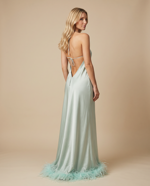 Lizi Silk Feather High and Low Mint by Baccio Couture from Marina St Barth