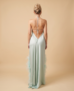 Lizi Silk Feather High and Low Mint by Baccio Couture from Marina St Barth