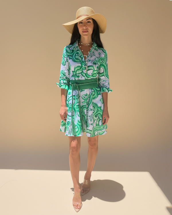 Shirt Dress Mini Linen Finta