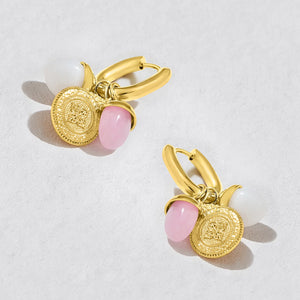 Oasis Pink Gemstone Earrings by Ashiana from Marina St Barth