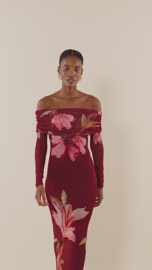 PatBo Delicata Tulle Maxi Dress