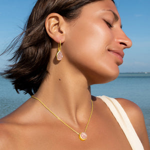 Lassanai Rose Quartz Teardrop Earrings by Lassanai from Marina St Barth