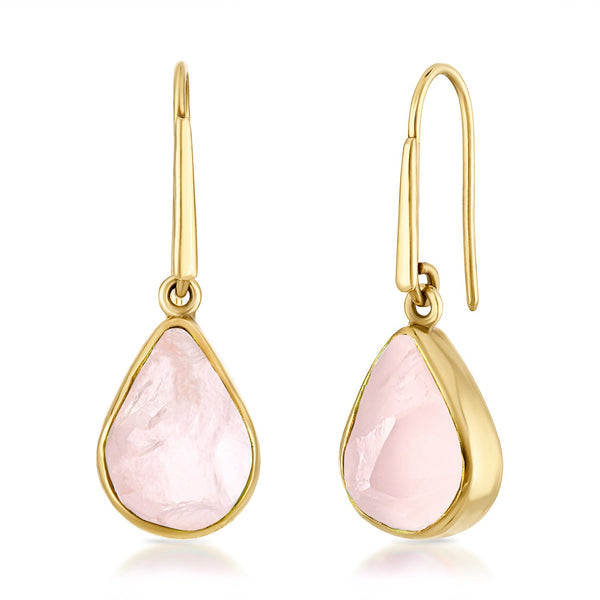 Lassanai Rose Quartz Teardrop Earrings by Lassanai from Marina St Barth