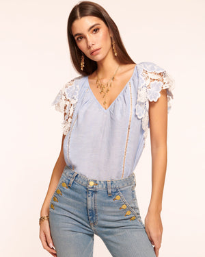 Ramy Brooke Hilary Chambray Linen Top by Ramy Brook from Marina St Barth