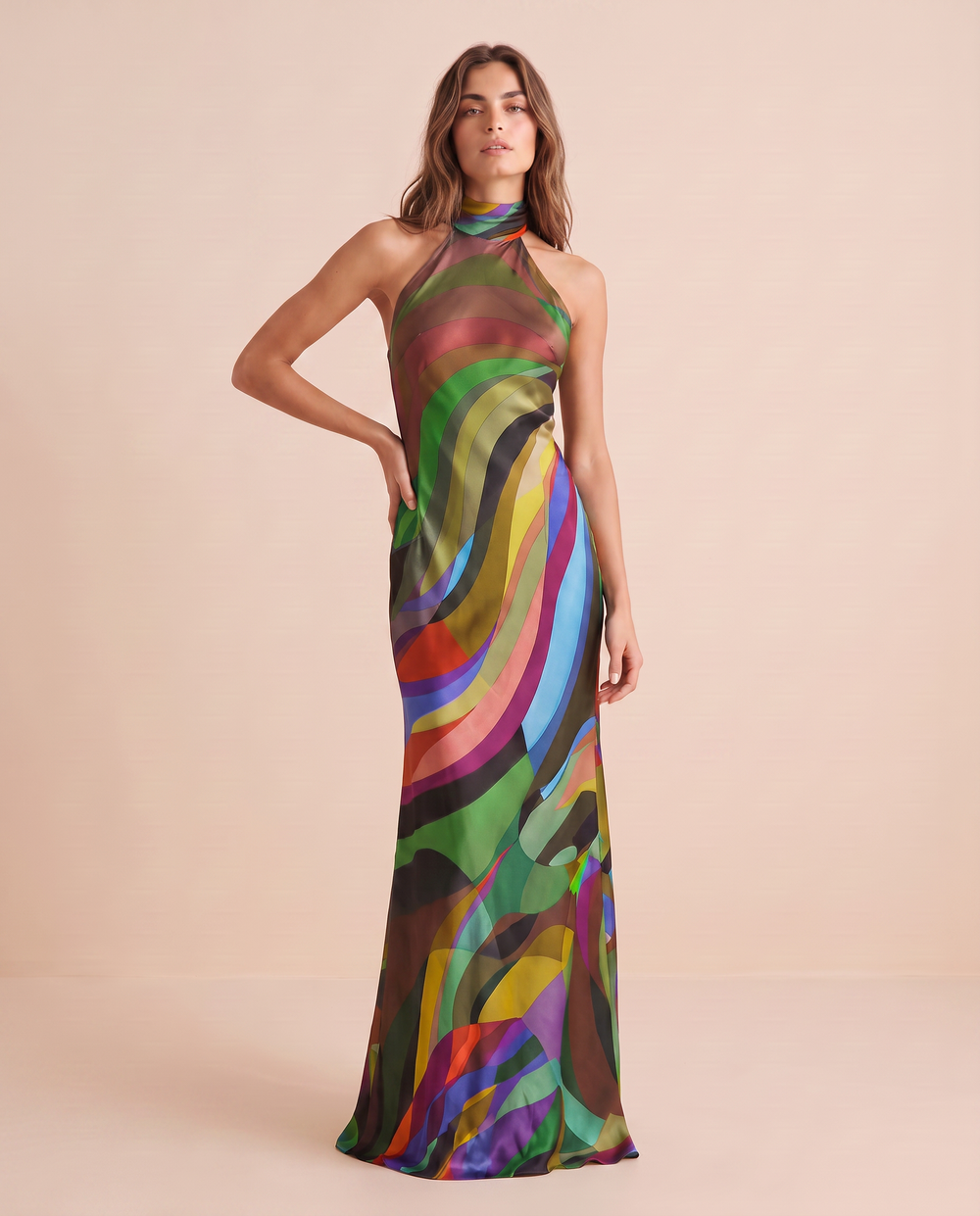 Paris Color Wave Silk Dress 15C by Trisha paterson from Marina St Barth