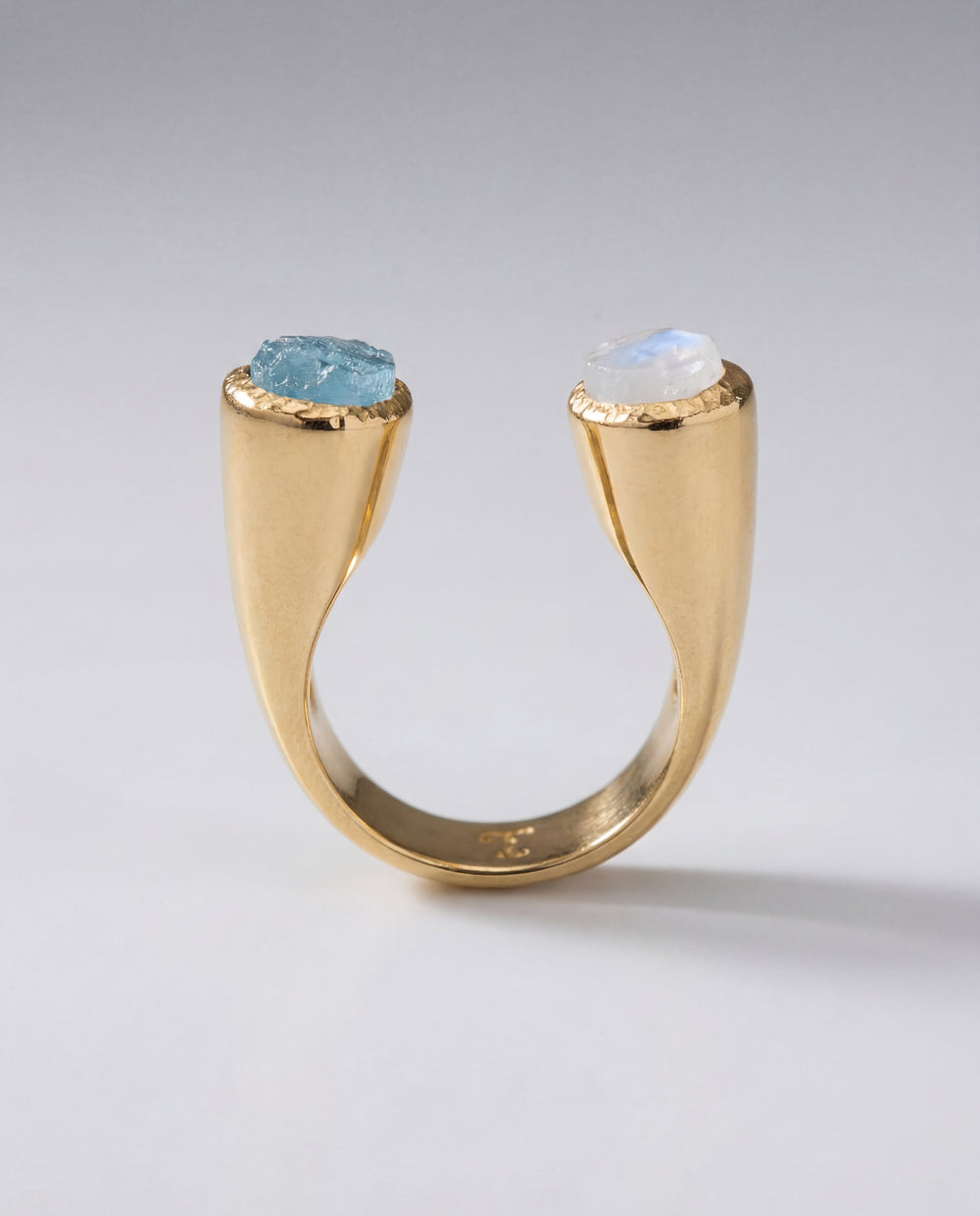 Lassanai Aquamarine & Moonstone Stargazer Ring Gold