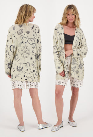 Me369 Mykonos Printed Cardigan Zodiac by Me 369 from Marina St Barth