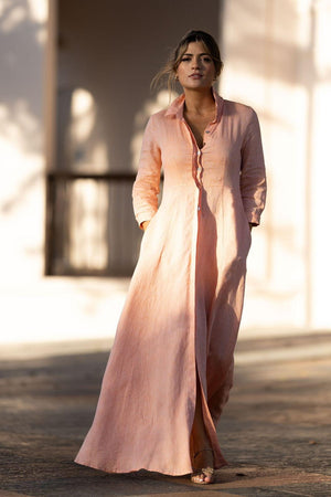 Shirt Dress Long Linen Solid by Marina St Barth from Marina St Barth