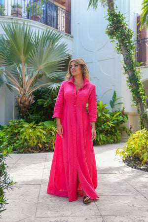 Shirt Dress Long Linen Solid by Marina St Barth from Marina St Barth