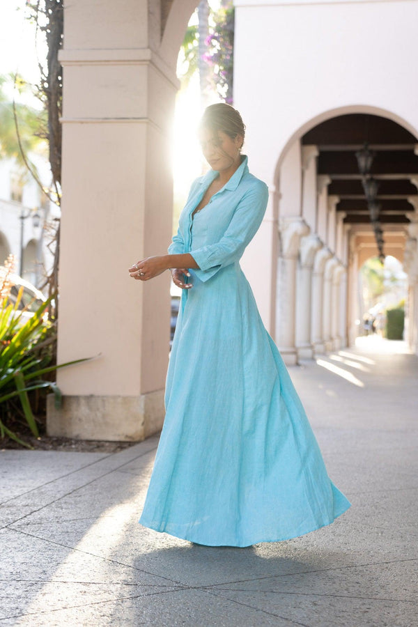 Shirt Dress Long Linen Solid by Marina St Barth from Marina St Barth