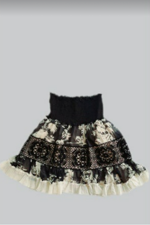 Chio Ruffle Lace Short Skirt Black by Chio from Marina St Barth