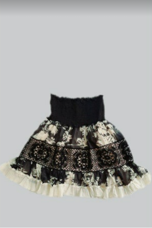 Chio Ruffle Lace Short Skirt Black by Chio from Marina St Barth