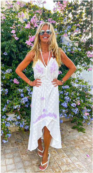 Vanita Rosa  Long Dress Nana English Embroidery by Vanita Rosa from Marina St Barth