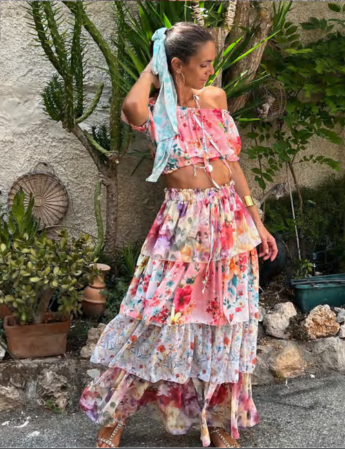 Neo Suzy Long Skirt by Les Neobourgeoises from Marina St Barth