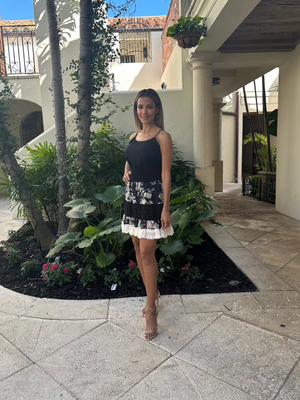 Chio Ruffle Lace Short Skirt Black by Chio from Marina St Barth